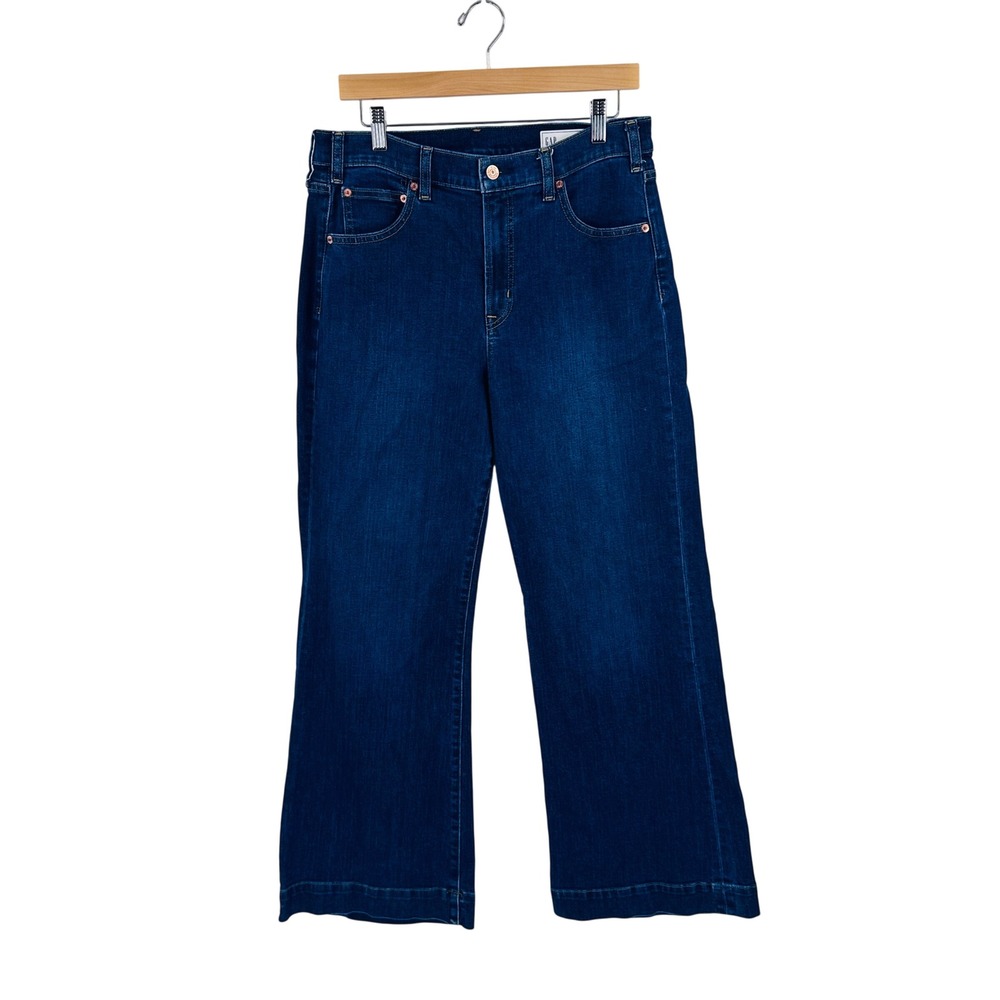 Gap Relaxed Flare Jeans Dark Wash 31/12R High Rise Wide Leg Retro Denim
